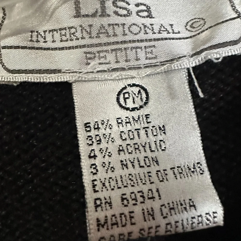 Vintage NOS Lisa International sz PM Embellished‎ Christmas Sweater Full Zip NEW